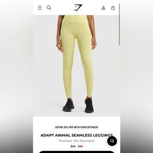 Gymshark leggings animal adapt collection
